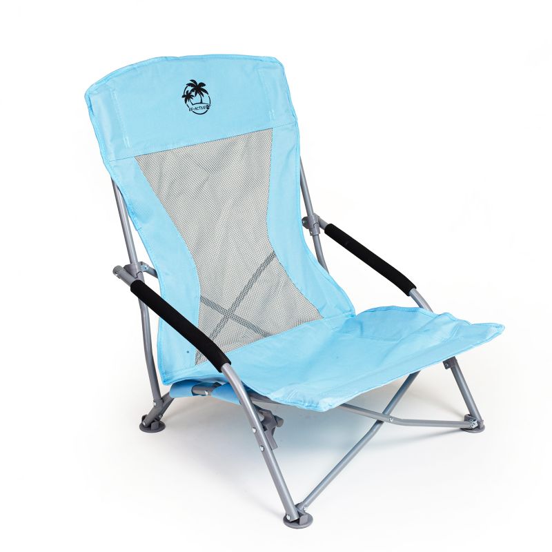 Krzesło turystyczne Be-active.pl rozkładane wędkarskie na kemping ryby błękitne 1 szt.