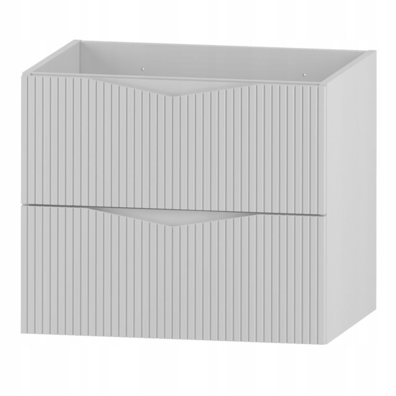 Szafka pod umywalkę Furnidea 60 cm biały ryflowana MDF wisząca CLEO 1 szt.