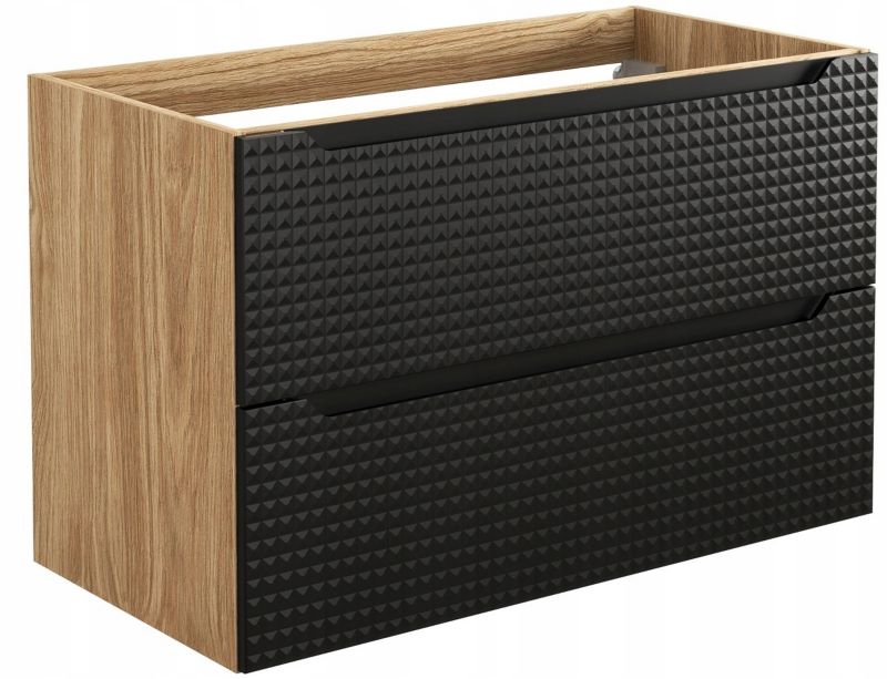Szafka łazienkowa Furnidea 90 cm pod umywalkę czarna dąb Luxor 1 szt.