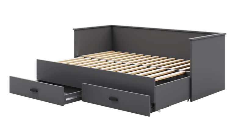 Łożko rozkładane Kobi HELIOS z dwoma szufladami szary bez materacy 200x80/200x160 1 szt.