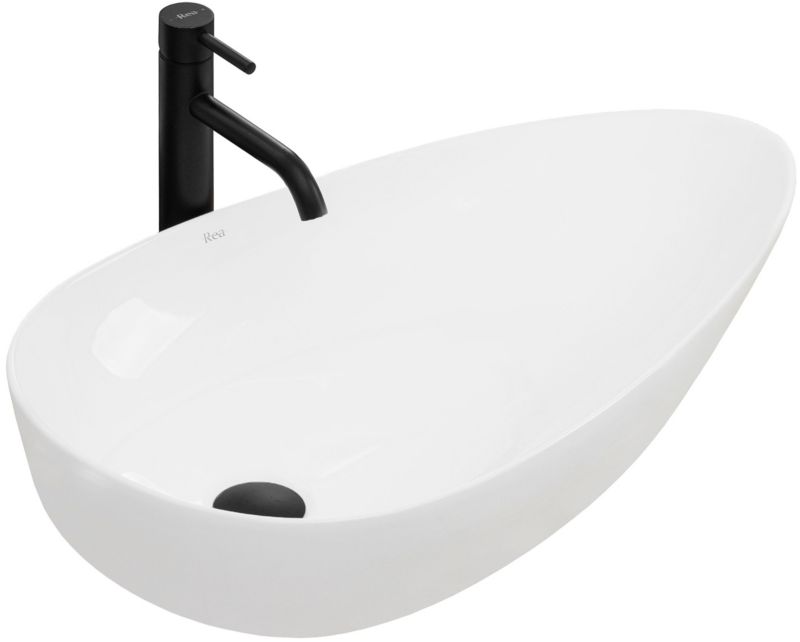 Umywalka Nablatowa Rea Greta 75 Owalna Biały 77X43X13Cm 1 Szt