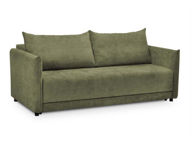 Kanapa 3-osobowa z funkcją spania LaMiaSofa SPEDINO z tkaniny szenilowej 207x95 cm zielony 1 szt.