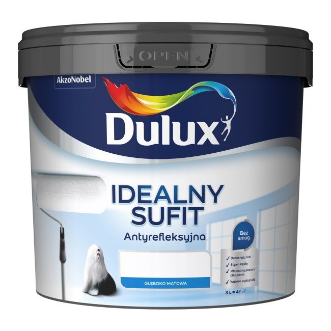 Farba Dulux Idealny Sufit biała 3 l