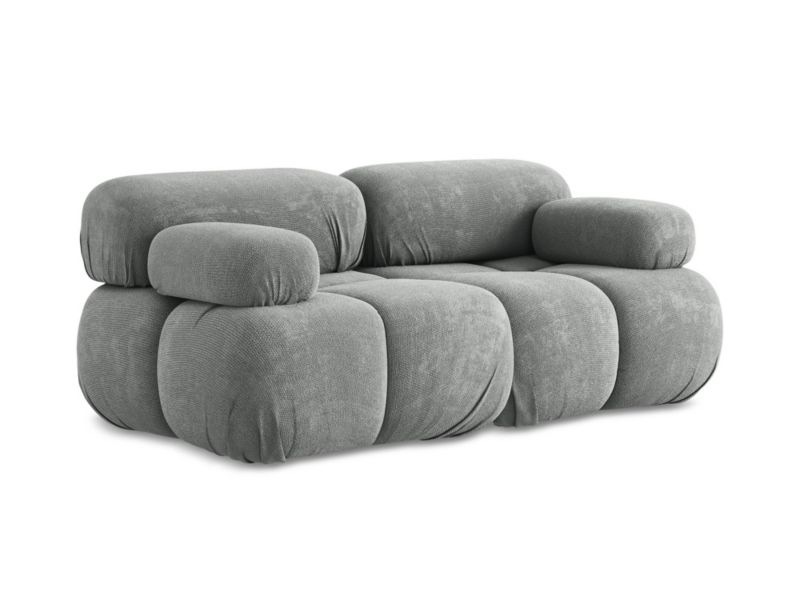 Modułowa sofa 2-osobowa LaMiaSofa SANREMO z tkaniny szenilowej 190x96 cm szary 1 szt.