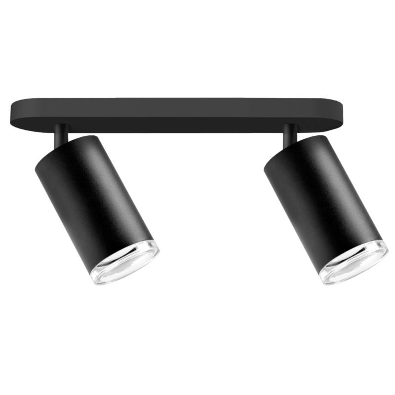 Kinkiet ścienny Polux Turyn czarno-przeźroczysty akryl 2 x GU10 x 10W IP44 wym: 16,3 x 5,5 cm - 1 szt.