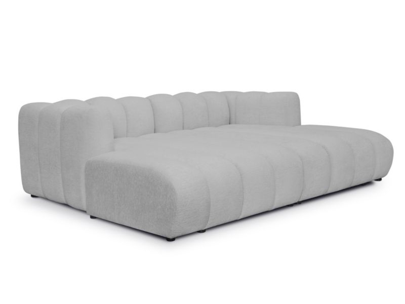 3-osobowa kanapa modułowa LaMiaSofa NAPOLI z tkaniny szenilowej 179x226 cm jasny szary 1 szt.