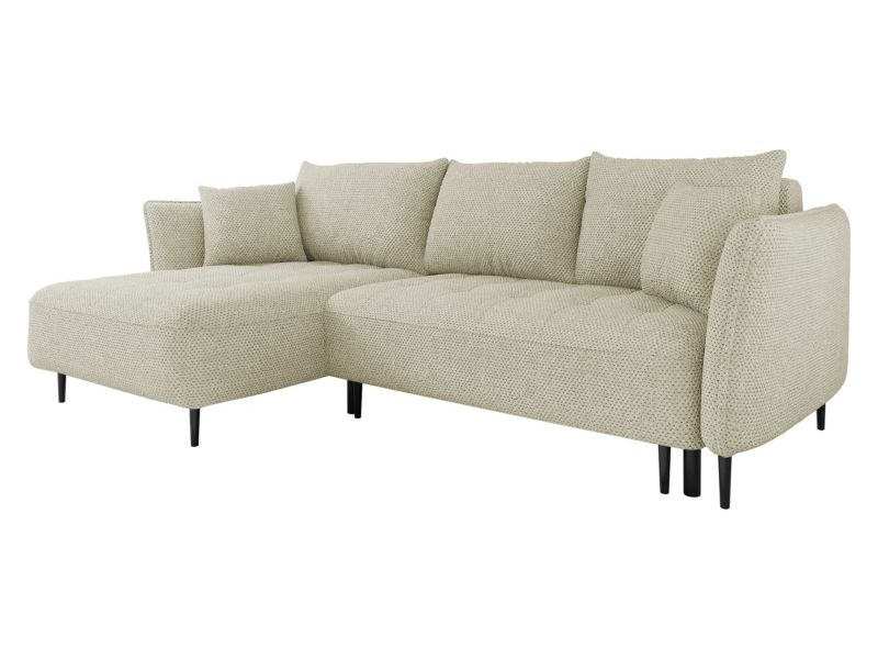 Narożnik z funkcją spania MIRJAN 24 Bari lewy beżowy plusz 1 szt.