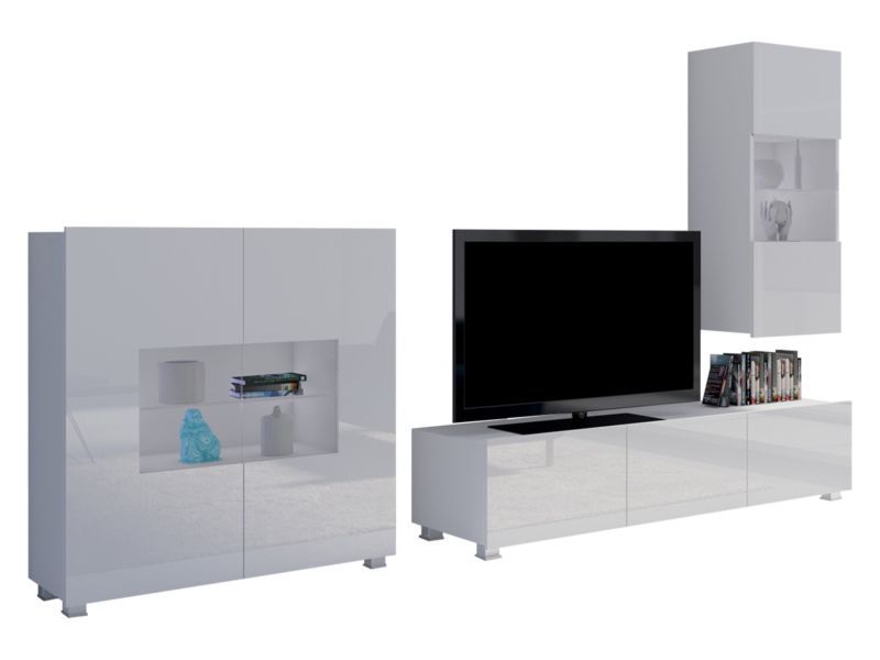 Meblościanka MIRJAN 24 Calabrini VII biały / biały połysk 1 kpl.