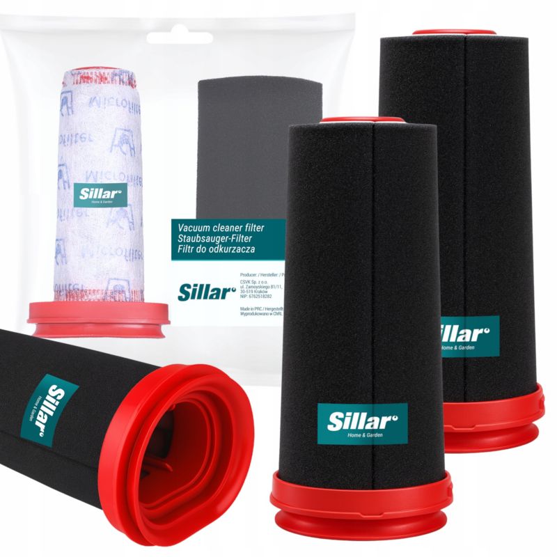 Filtry do odkurzacza, Sillar, zmywalne, główny, gąbkowy, zamienniki do Bosch Flexxo Serie 4 BBH BCH PL, 4szt