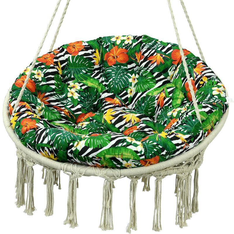 Poduszka na huśtawkę bocianie gniazdo AMPO zielony biały czarny 110 cm 1 szt.