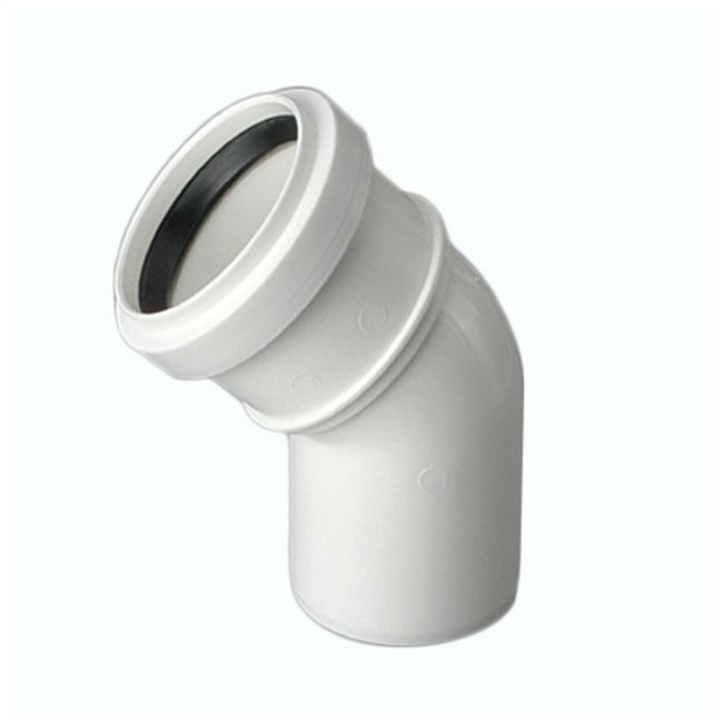 Kolano bose Pipelife 15° 50 mm białe