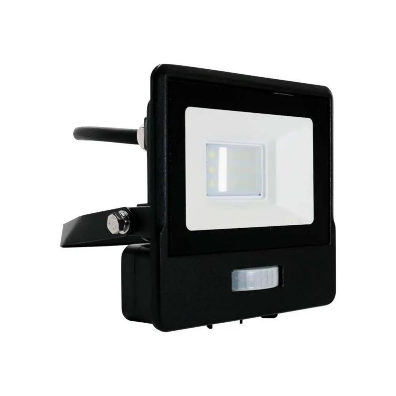 Naświetlacz LED z czujnikiem ruchu V-TAC czarny LED 10W 6400K 735lm IP65 wym: 11,3 x 13,3 x 6 cm - 1 szt.