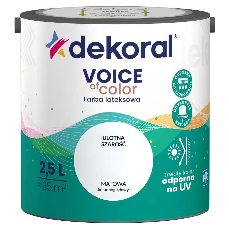 Farba kolorowa Dekoral Voice of Color ulotna szarość 2,5 l