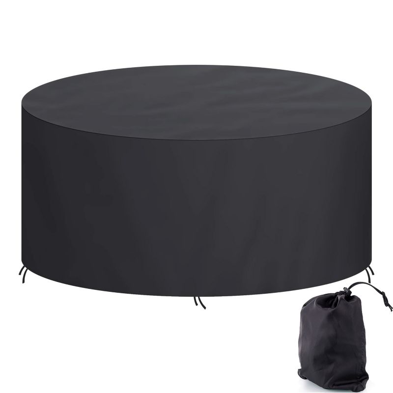 Pokrowiec na meble ogrodowe Okrągły Ferocity 220 cm x 80 cm czarny 1 szt.