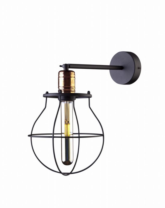 Kinkiet ścienny Nowodvorski Lighting Manufacture czarny-mosiądz-złoty 1 x E27 x 60W IP20 wym: 32 x 33 x 33 cm - 1 szt.