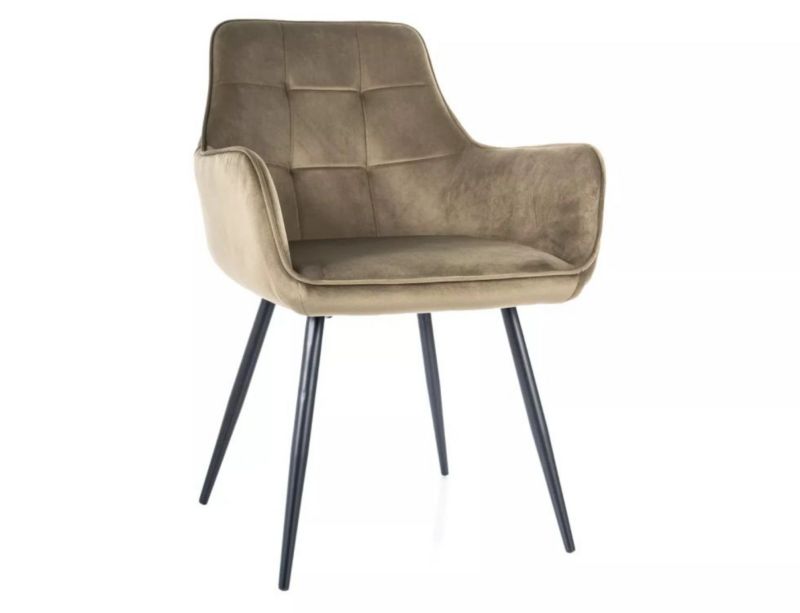 Krzesło Signal tapicerowane LEMON VELVET oliwkowe 1 szt