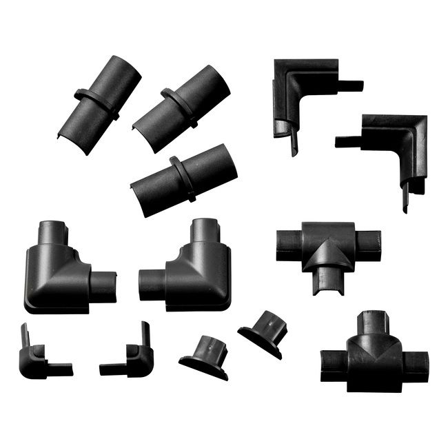 Akcesoria do listwy półokrągłej D-line 16 x 8 mm czarne 13 szt.