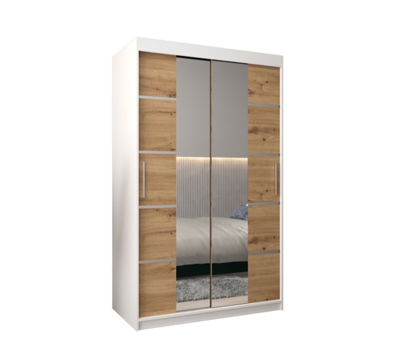 Szafa przesuwna Garderoba Abiks Verona 4 120 biały + artisan 1 szt.