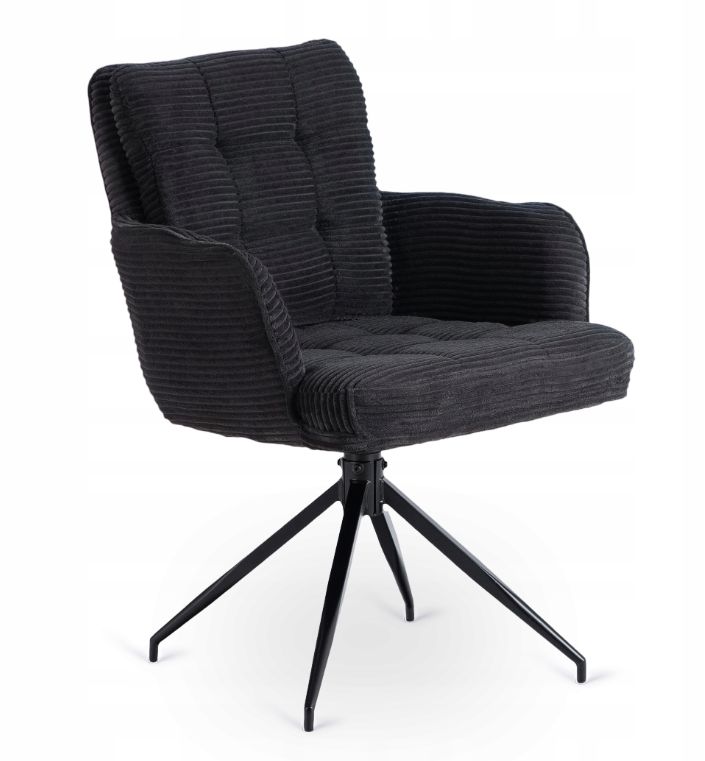Krzesło Mebel Elite AKITA Obrotowe Tapicerowane Kuchenne Do Jadalni Salonu Czarny 1 szt