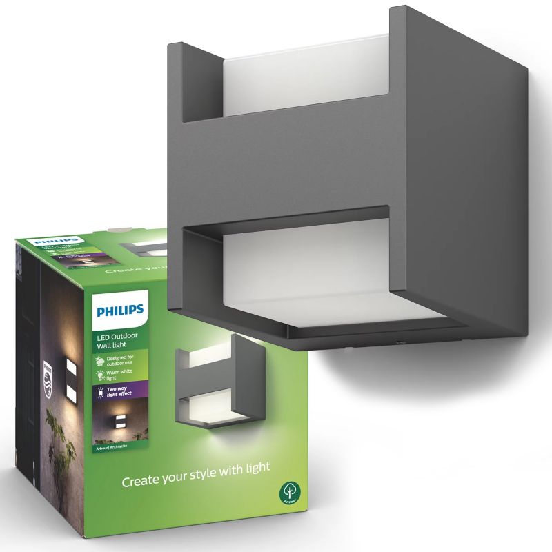 Lampa elewacyjna Philips LED antracyt 2x4,5W Arbour 1 szt.