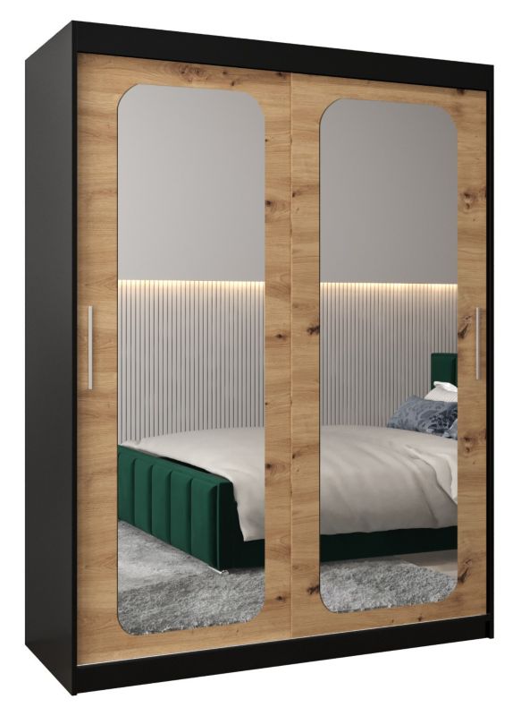 Szafa przesuwna Garderoba Abiks PROMO T3 150 czarny/artisan 1 szt.