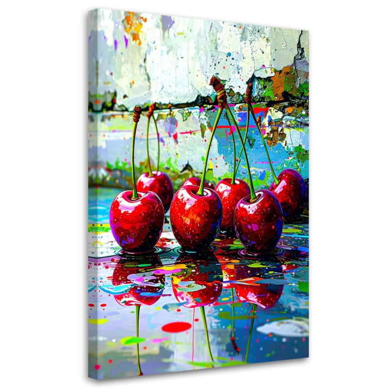 Obraz nowoczesny do kuchni jadalni Feeby Czereśnie Owoce 80x120cm 1szt