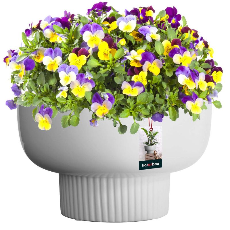 Doniczka ceramiczna KOTARBAU szkliwiona biała 24 cm 1 szt.