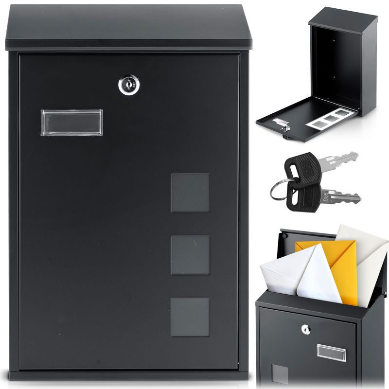 Skrzynka na listy Humberg HM-864 pocztowa na bramę ogrodzenie stalowa czarna 1 szt.