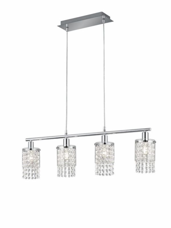 Lampa sufitowa wisząca RL Posh 1529 srebrno-biała kryształowa 4xE14 x 10W 1 szt.
