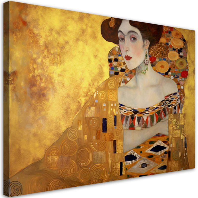 Obraz do salonu sypialni Feeby Złoty Portret Kobiety Klimt 120x80cm 1szt