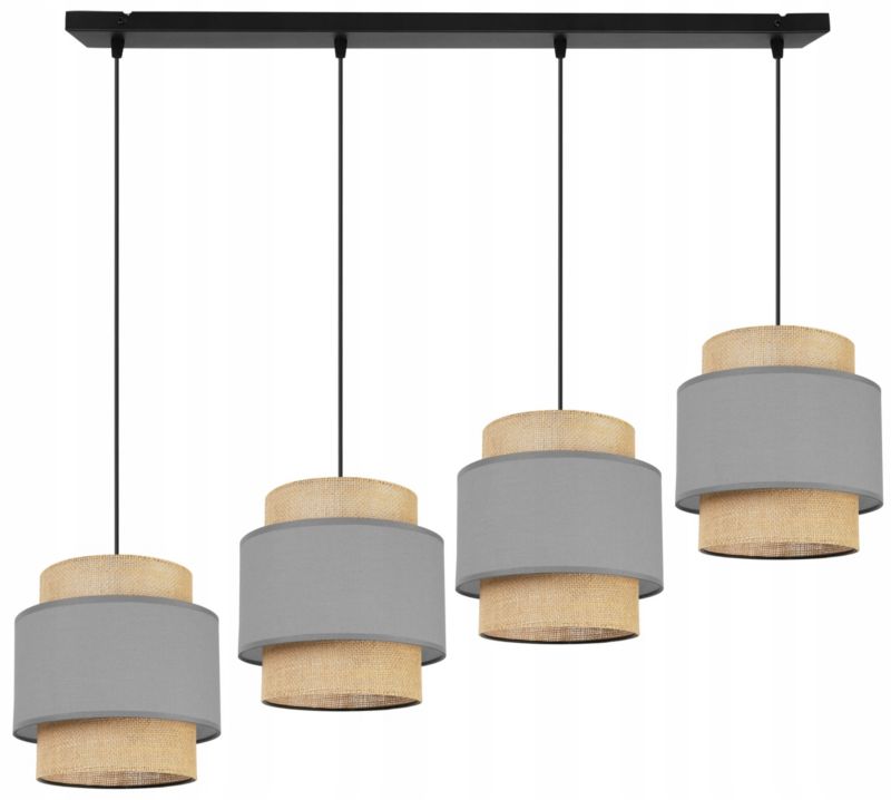 Lampa sufitowa wisząca Light Home LH Boho Juta 4x E27 60W szary 1szt.