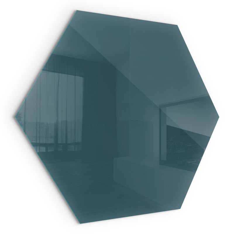 Szkło Hartowane pod Kominek/Piec Wallfluent h40 cm Szyba Ochronna Heksagon Kolor Morski 1 szt.