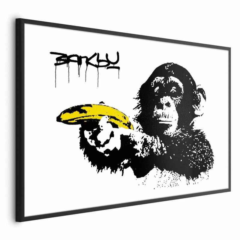 Plakat Artgeist Banksy: Małpa 90x60 cm z ramą czarną 1 szt
