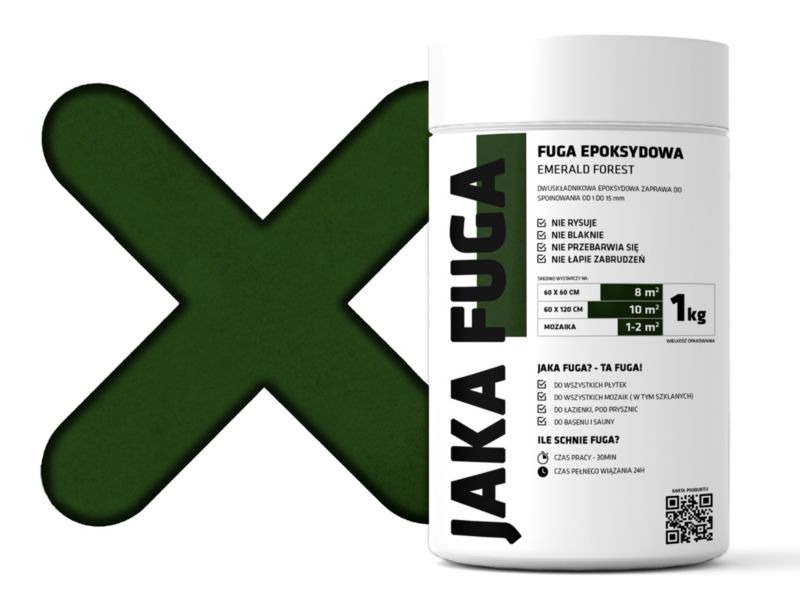 JAKA FUGA epoksydowa fuga Emerald Zielona do płytek i mozaik 1kg 1 szt.