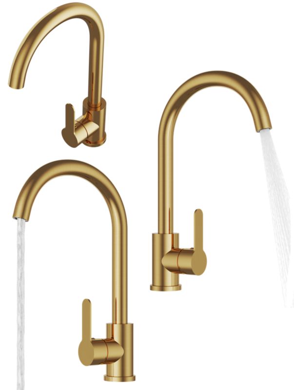 Bateria Kuchenna Granitan Pretige Plus Zaokrąglona Wylewka Szczotkowane Złoto 1szt.