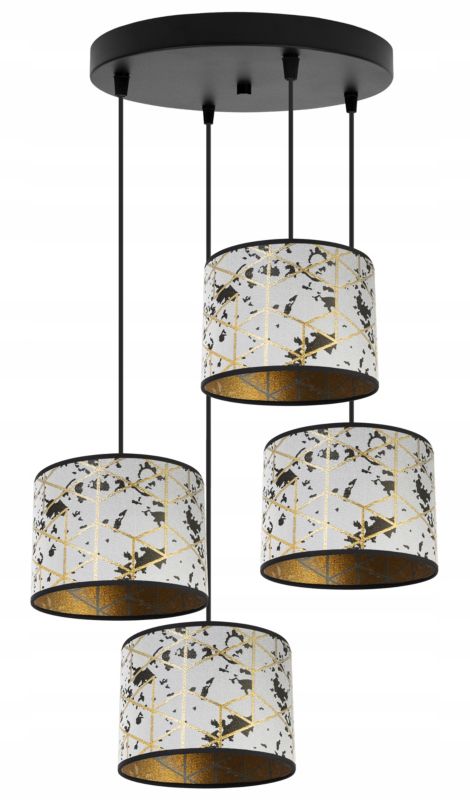 Lampa sufitowa wisząca okrągła Light Home LH Werona 4x E27 60W szary/złoty 1szt.