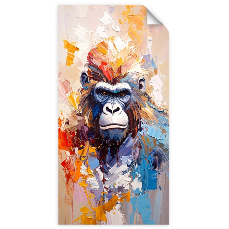 Naklejka na ścianę do pokoju młodzieżowego Feeby Kolorowy Goryl Abstrakcja farba 80x160cm 1szt