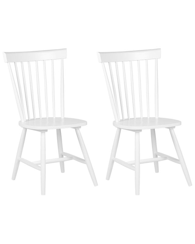 Zestaw 2 krzeseł do jadalni Burges Drewno Biały 1 par.