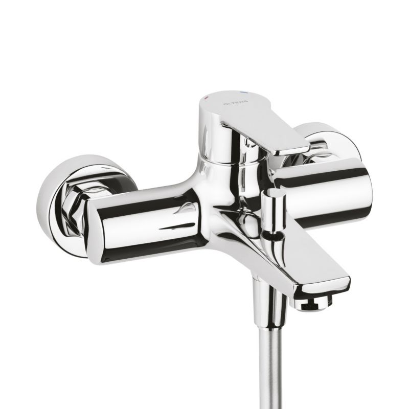 Bateria wannowo-prysznicowa Oltens Jog chrom jednouchwytowa ścienna 1 szt.