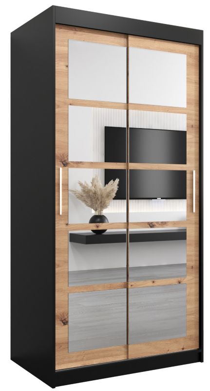 Szafa przesuwna Abiks ROMA 2 100 czarny mat + artisan 1 szt.