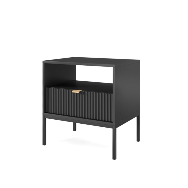 Szafka nocna z szufladą Bettso Nova 54 cm na czarnym stelażu czarny 1szt.