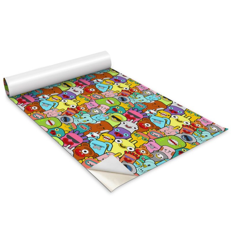 Folia samoprzylepna Wallfluent 100x50 cm Potworki z kosmosu 1 rol.