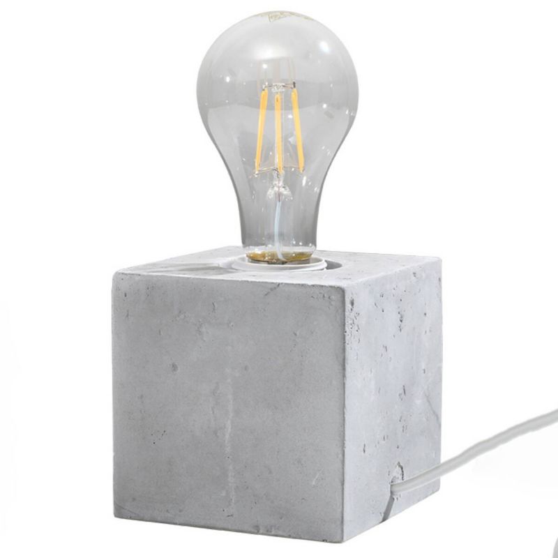 Lampka stołowa Sollux Lighting Ariz szara 1 x E27 x 15W IP20 wym: 10 x 10 x 10 cm beton architektoniczny - 1 szt.