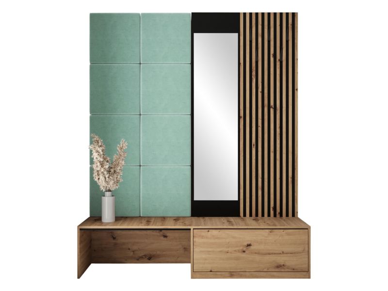 Zestaw MIRJAN 24 Premium I dąb artisan/czarny + miętowy 1 kpl.