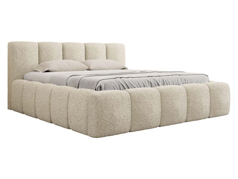 Łóżko tapicerowane MIRJAN 24 Kevson Boucle 180x200 beżowy 1 szt.