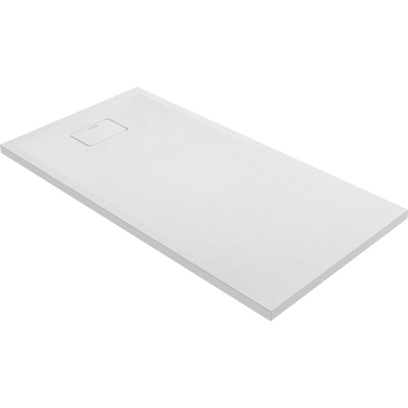 Brodzik prostokątny Oltens Bergytan 140x70 cm, RockSurface biały, antypoślizgowy 1 szt.