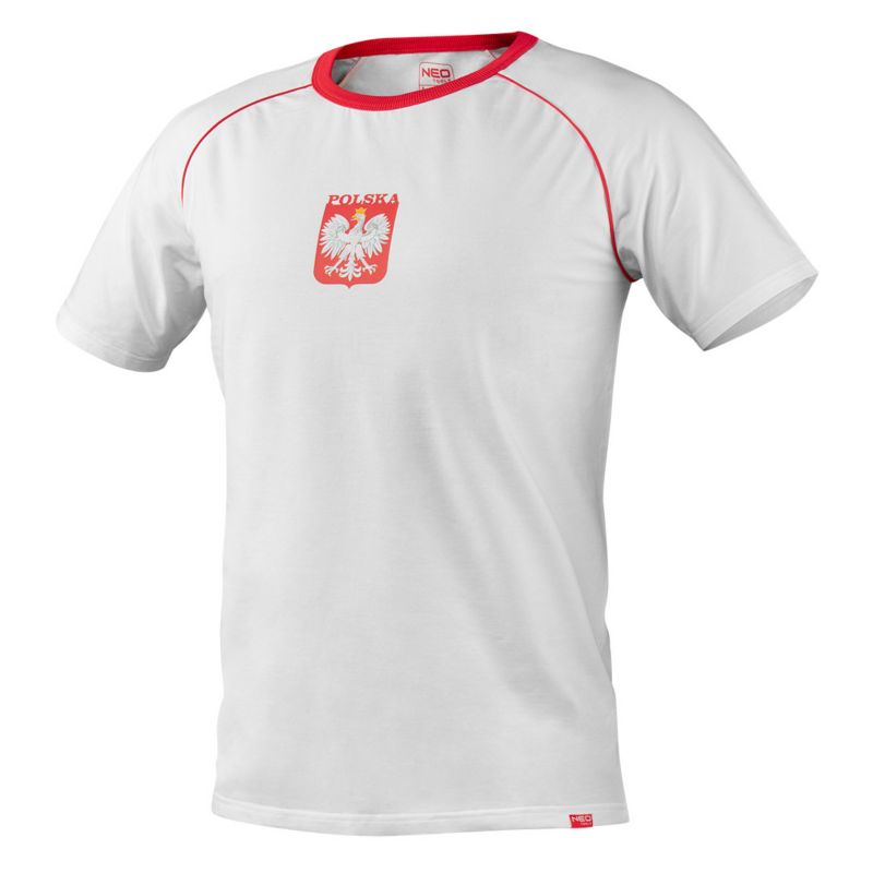 T-shirt kibica NEO TOOLS Polska L biało-czerwony 1 szt.