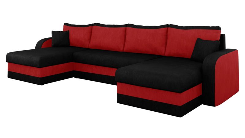 Narożnik z funkcją spania MIRJAN 24 Kris U czarny/czerwony 1 szt.