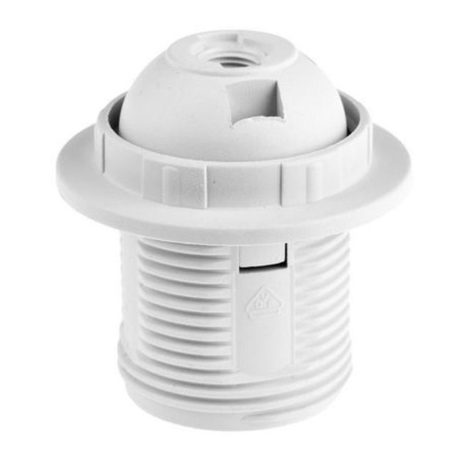 Oprawka E27 E19-E27-PW02 z pierścieniem biała