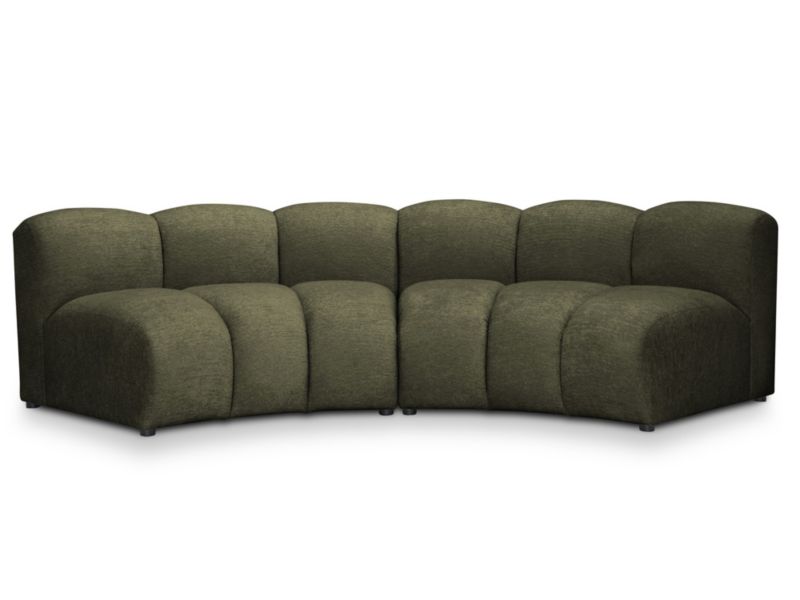 Modułowy narożnik uniwersalny LaMiaSofa NAPOLI z tkaniny szenilowej 295x120 cm oliwkowy 1 szt.